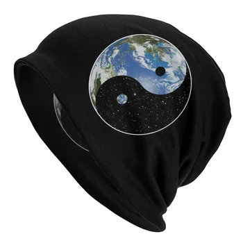 כדור הארץ והחלל יין-יאנג סמל הכובע כובע סריגה כובעי סקי Skullies כובעים כובע טאי צ ' י גברים נשים האביב חמים דו-שימושי קאפ