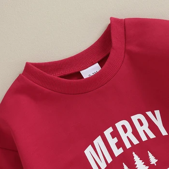 תינוק חג המולד רומפר שרוול ארוך צוואר צוות מכתבים הדפסה סתיו בגד בגדים בנות בנים.