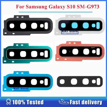 עבור Samsung Galaxy S10 SM-G973F SM-G973U SM-G9730 בחזרה מצלמה הטבעת מסגרת לוח כיסוי עדשת זכוכית חלק חילוף חלופי