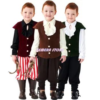 בנים מימי הביניים, הרנסנס ויקטוריאני ערפד Cosplay תלבושות יום הילדים פרע פיראט אביר תלבושת ליל כל הקדושים