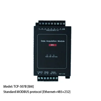TCP-507B 8AI 8-ערוץ אנלוגי קלט RJ45 Ethernet מודול עם RS485 232 ממשק MODBUS בפרוטוקול TCPIP