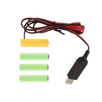 AA Eliminators USB כבל החשמל להחליף 4x AA 1.5 V עבור צעצוע חשמלי שעון אור LED עם מתגים