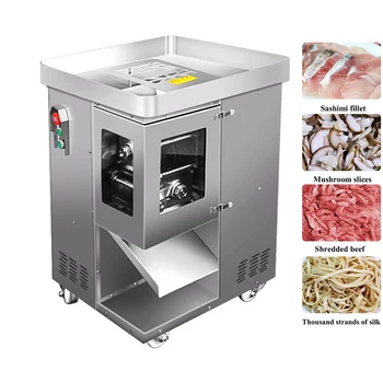 מסחרי בשר מכונת חיתוך חשמלי בשר עם פרוסות וגריסת מכונת בשר טרי הקוביה דייסר ירקות מכונת חיתוך