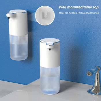 400ML אוטומטי קצף סבון מתקן עם 4-רמת מתכוונן קצף ללא מגע יד, סבון מכונת נטענת עבור חדר המטבח.
