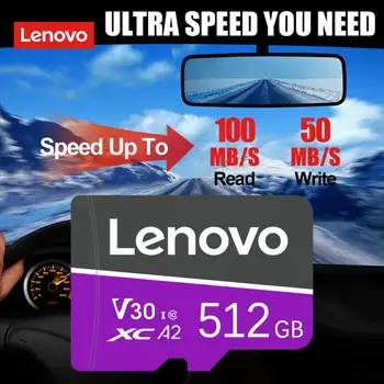 Lenovo מיקרו כרטיס זיכרון 1TB Class 10 מהירות גבוהה 2TB, זיכרון פלאש כרטיס Tf 32GB כרטיס 64GB 256GB SD כרטיס הזיכרון 128GB עבור Dash Cam