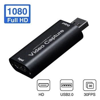 4K כרטיס לכידת וידאו USB 2.0, HDMI תואם Grabber מקליט עבור המשחק לכידת מצלמת וידאו בהזרמה בשידור חי הקלטה