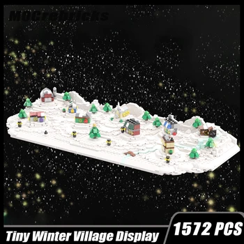 MOC-58694 החורף הכפר תצוגה הבניין Modularization בניין הרכבה דגם לבנים צעצוע של ילדים מתנות חג המולד