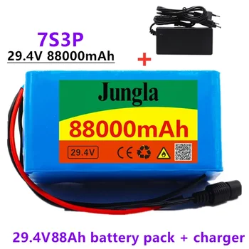 24V 88Ah 7s3p 18650 סוללה סוללת ליתיום 24v 88000mAh אופניים חשמליים ממונעים חשמליים ליתיום ion Battery pack + 2A