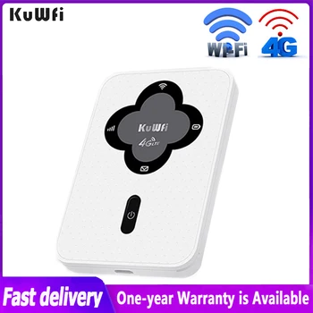 KuWFi 4G נייד נתב 150Mbps אלחוטית Wifi Mini Lte מודם חמה עם חריץ לכרטיס SIM סוללה מובנית תמיכה 10 משתמשים