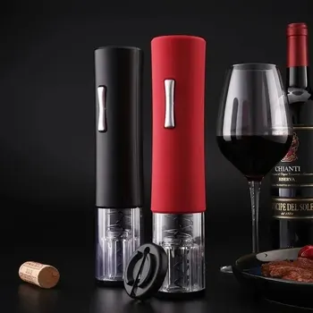 פותחן יין חשמלי עם רדיד קאטר מופעל על סוללה בקבוק פותחן חשמלי פותחן יין Screwpull עבור מטבח בר מועדון