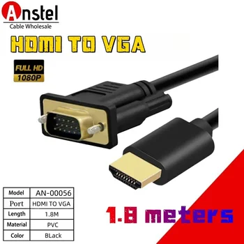 HDMI ל-VGA male1080P 60Hz VGA HDMI תואם, כבל ללא פענוח HDMI ל-VGA מתאם דיגיטלי אנלוגי המחשב הנייד לטלוויזיה