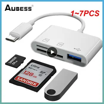 1~7PCS Elough סוג C מתאם TF CF SD קורא כרטיסי זיכרון USB כרטיס ג מתאם עבור Macbook OTG סופר קומפקטי