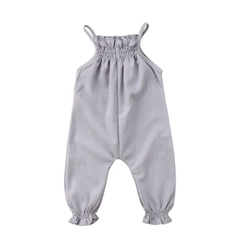 2018 מזדמן היילוד פעוט התינוקת בגדים רצועת שרוולים רומפר סרבל Playsuit תלבושות Sunsuit גודל 0-24M
