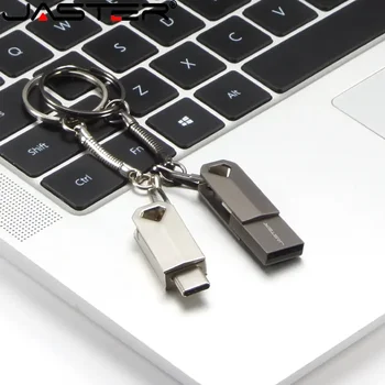 ג ' סטר כפול ממשק USB Flash Drive 64GB חינם מותאם אישית לוגו מקל USB 32GB חינם מפתח טבעת כונן עט 16GB עמיד למים U דיסק 8GB