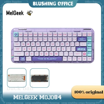 MelGeek Mojo84 מכני מקלדת אלחוטית Bluetooth 3-מצב שקוף חם להחליף RGB Backlit Keyboard אטם PC Gamer קלידים