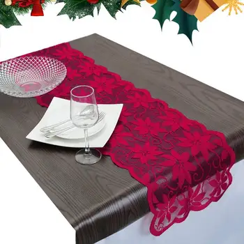 שולחן חג המולד הרצים, מפיות חג המולד תחרה רצים כיסוי שולחן מלבן שולחנות חג המולד בד שולחן לחתונה
