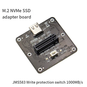 1 יח ' מ 2 Nvme SATA SSD מארז מתאם כרטיס שחור ABS USB Gen2 10Gbps מתחם HDD הרחבה כרטיס מתאם