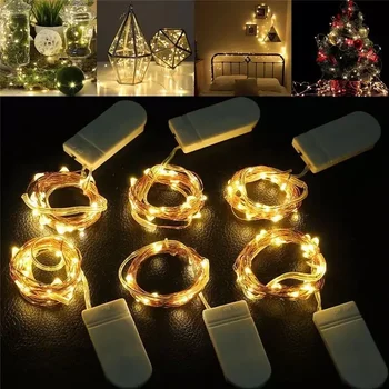 Led אורות פיות חוטי נחושת מחרוזת 10/20/30 אורות חג חיצונית המנורה גרלנד על עץ חג המולד מסיבת חתונה קישוט