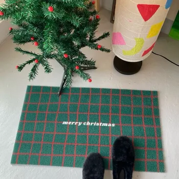 2024 חדש חג המולד שטיח שטיח PVC אנטי להחליק מחצלת חוט טבעת חיתוך מותאם אישית הביתה שטיח שטיח גודל קטן שטיחון כניסה.