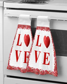 יום האהבה רוז אהבה מותאם אישית לנגב את היד מגבת סופג לתליית מגבות מטבח ביתי לנגב Dishcloths שירותים אמבטיה לנגב