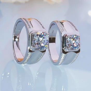 QINHUAN גברים Moissanite הטבעת 1ct 2ct Pt950 תכשיטים יפים פלאש ייחודי היוקרה החדשה ביותר טבעת לגברים החתונה מתנת האירוסין בעלי