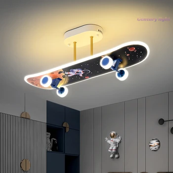 ילדים אורות תקרת חדר השינה אורות פשוטה מודרנית אסטרונאוט כוכב קטנוע קריקטורה יצירתי בחלל התקרה אורות המנורה בבית