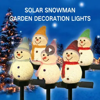 1PCS חג המולד סולארית LED שלג קישוט הגן עמיד למים אור חיצוני פוסט מנורת דשא נוף Led תאורה סולארית