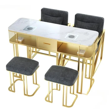 נורדי סלון יופי רהיטים מסמר שולחנות יוקרה מסחרי ציפורניים השולחן עם שואב אבק מינימליסטי Houshoeld מניקור שולחן