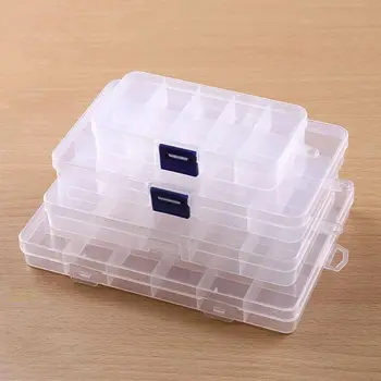 ברור פלסטיק מרובע קופסא לאחסון תכשיטים חרוזים המכיל פריטים קטנים מקרה קופסאות אריזה ושונות ארגונית כלי עבודה בעל