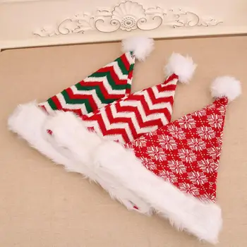 חג מולד כובע סרוג כובע סנטה החורף הכובעים חגיגי כובע סנטה עם קטיפה הכדור עיצוב רך חם אנטי להחליק יוניסקס חדש