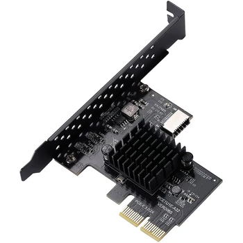 2X PCI-E 2X כדי USB3.1-מפתח Gen2 מול סוג-E הרחבה כרטיס,10Gbps סוג-E 20 פינים בלוח הקדמי מחבר כרטיס Riser