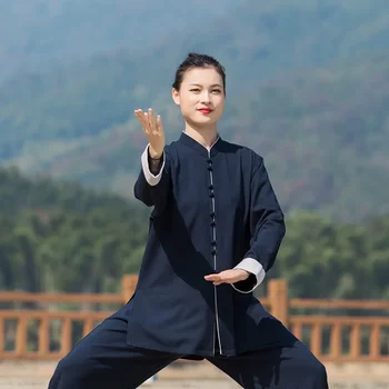 2021 קונג פו המדים סינית מסורתית בגדים טאי צ ' י אחיד וושו אומנויות לחימה בוקר תרגיל ברוס לי טאנג חליפה 12442