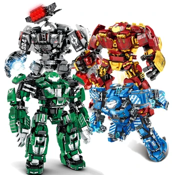 גיבורי-על. מכא אבני הבניין צעצועים לילדים סופר Armor Robot דגם צבאי לוחם דמויות פעולה מתנות לילדים ילדים