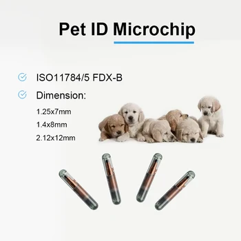 20PCS 134.2 קילוהרץ זכוכית צ ' יפ FDX-B EM4305 RFID מזהה לחיות מחמד מעקב שבב חיה 1.25*7mm 1.4 עבור כלב חתול זיהוי תכנות
