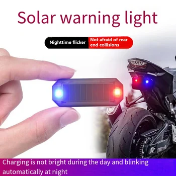 נגד גניבת רכב אור השמש אות אור LED פלאש אוניברסלי אזהרה למנוע Rear-end התנגשות בלילה על אופניים אופנועים