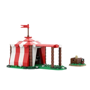 MOC ימי הביניים צבאי קמפינג אוהלים בניין להגדיר Knightss אוהל מודל החינוך לבנים צעצועים לילדים ילדים-מתנת יום הולדת