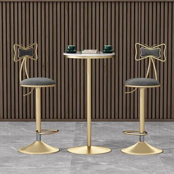 מודרני מינימליסטי כסא בר זהב הרגל מסתובב מתכוונן בר כיסא מתכת עיצוב Silla אלטה פארא Barra מסעדה רהיטים