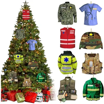 עץ חג מולד קישוט מקצועי הלבוש,אווירת חג המולד קישוט,רופאים,כבאים,שוטרים