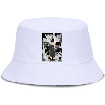 Haikyuu Kageyama Tobio אנימה הדפסה לשני המינים כובע יצירתי איכות קרם הגנה כובע איכות חיצונית דייג כובעי שמש, צל דלי קאפ