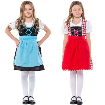 הבירה אוקטוברפסט (Oktoberfest) ילד בנות תלבושות מסורתיות גרמנית העלמה בוואריה סרפן שמלת תלבושת ליל כל הקדושים