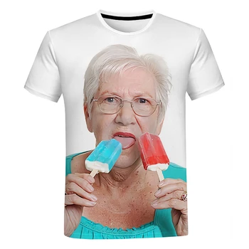 2023 אופנה חדשה בכיר הגברת ליקוק ארטיק אדום 3D להדפיס חולצה Kawaii סבתא מצחיק נונה ארטיק חולצה מזדמנים צמרות