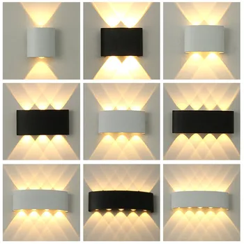 LED מנורת קיר IP65 עמיד למים פנימיות וחיצוניות גן אור הקיר אלומיניום השינה מדרגות קישוט תאורה