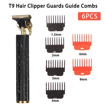 6Pcs/סט T9 שיער קליפר שומרים מדריך מסרקים גוזם חותך מדריכי סטיילינג כלים המצורף תואם 1.5 מ 