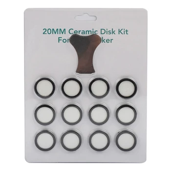 12Pack קולי ערפל היוצר הקוטל קרמיקה דיסקים עבור מכשיר אדים חלקי מתמר דיסקים עם מכסה כלי