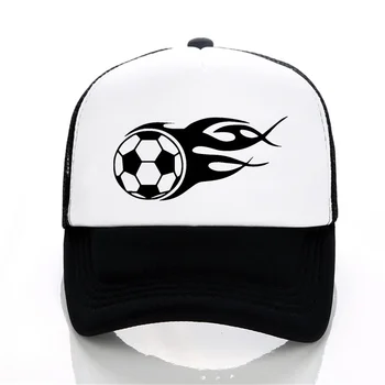 האוהבים כדורגל כובע בייסבול ספורט תחת כיפת השמיים רשת לנשימה כובע קריקטורה כדורגל להבה להדפיס כובעים מתכוונן כובעי Snapback